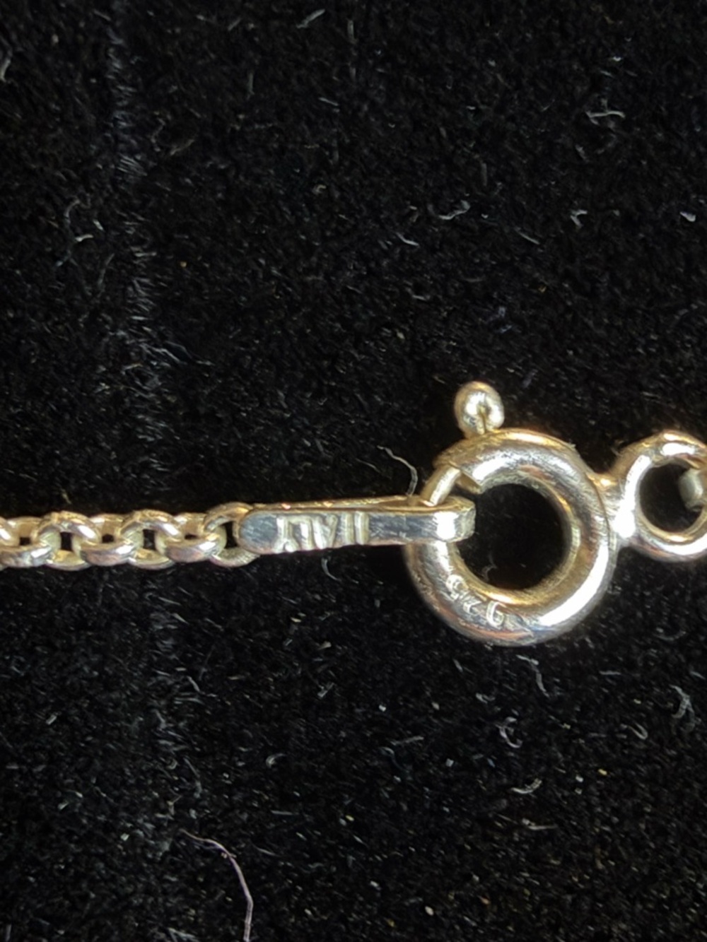 925 Italy Silver Celtic Cross Necklace with Green Stone Accent - Picture 5 of 5
